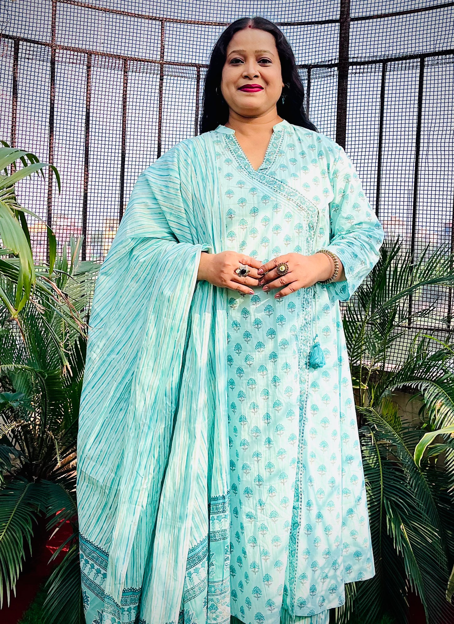Vyoma Three Piece Anghrakha Cut Kurti Set