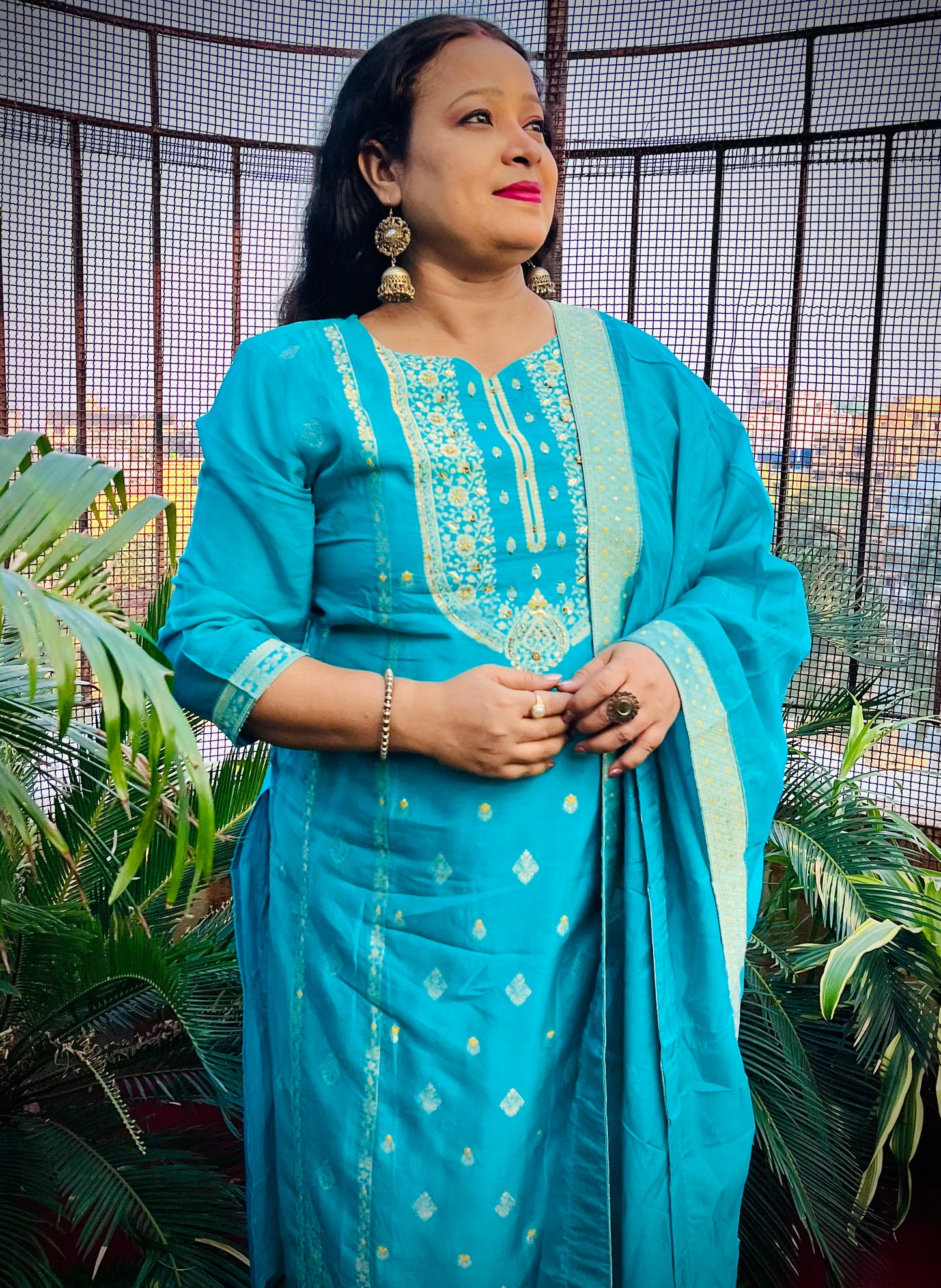 Vyoma Three Piece Straight Cut Kurti Set