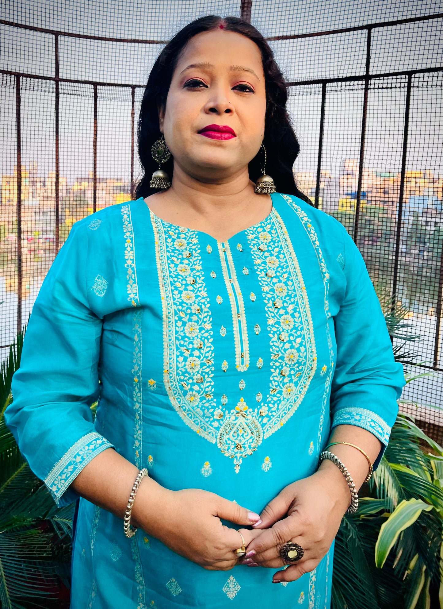 Vyoma Three Piece Straight Cut Kurti Set