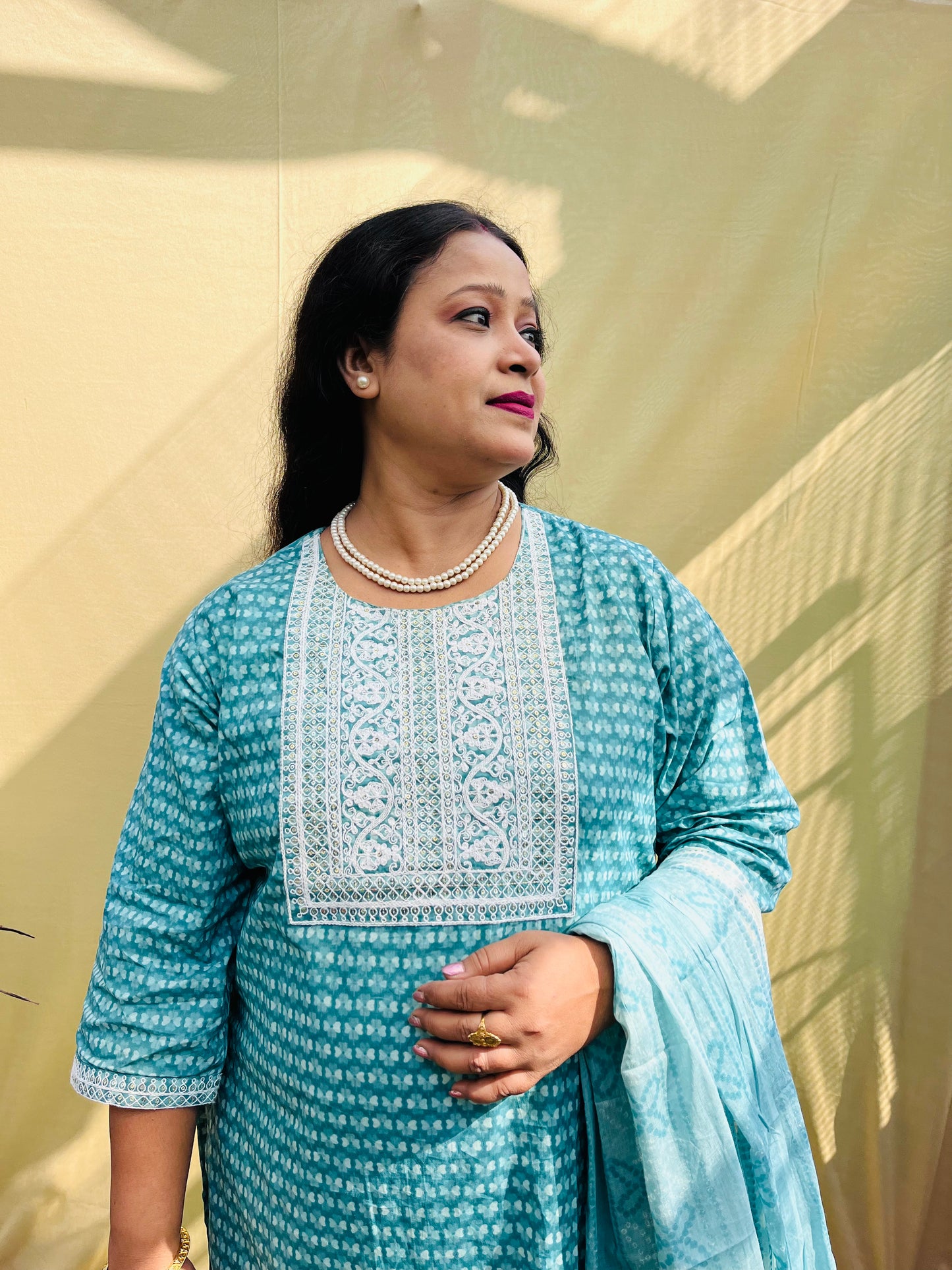 Ira Three Piece Straight Cut Kurti Set