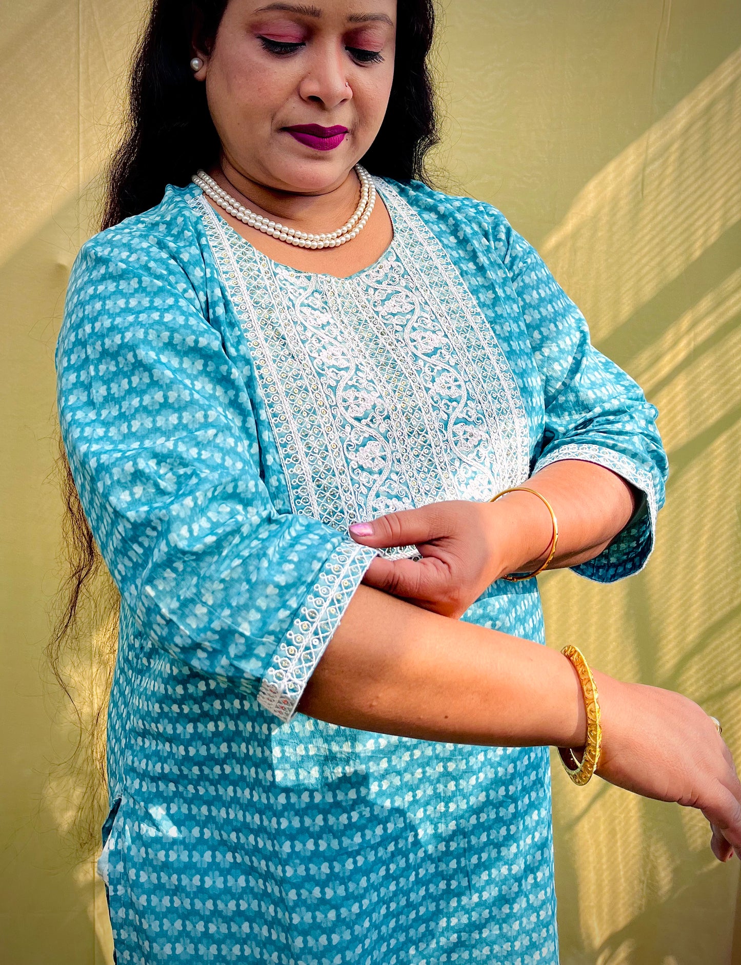 Ira Three Piece Straight Cut Kurti Set