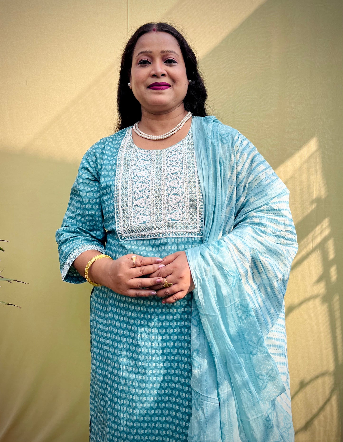 Ira Three Piece Straight Cut Kurti Set