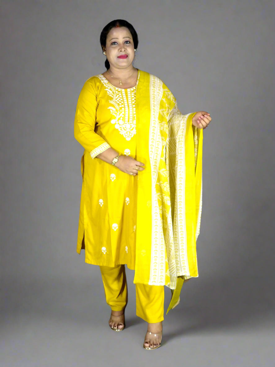 Taraana Three Piece Straight Cut Kurti Set