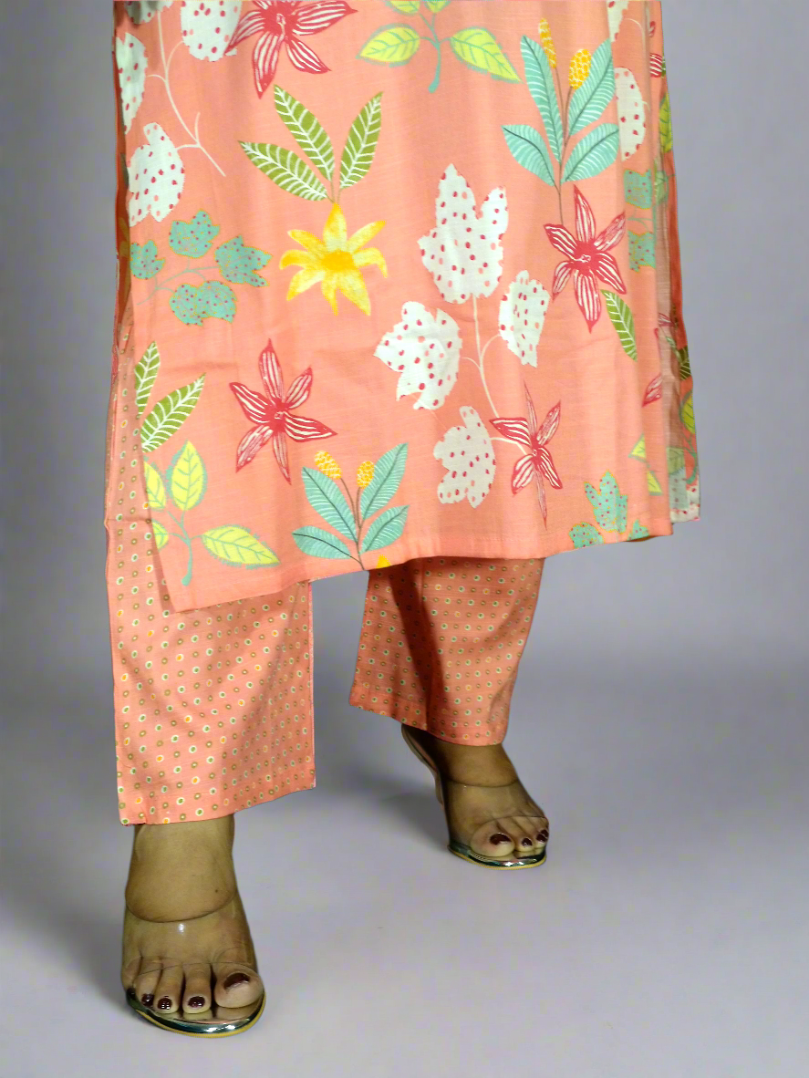 Kaavya Three Piece Straight Cut Kurti Set