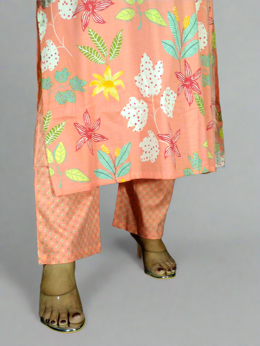 Kaavya Three Piece Straight Cut Kurti Set