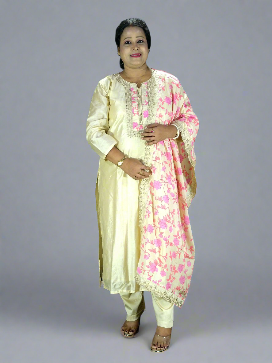 Godhuma Three Piece Straight Cut Kurti Set