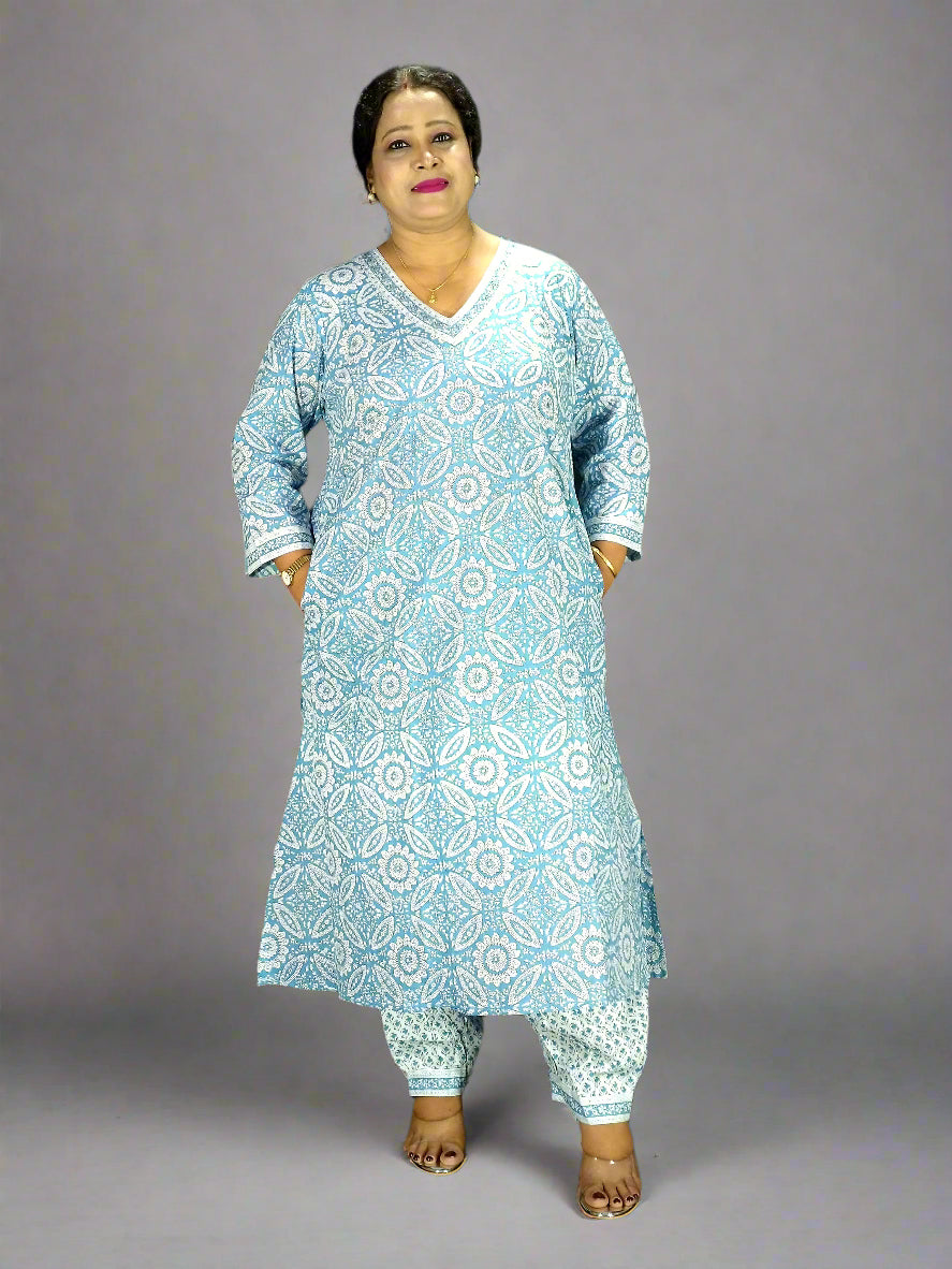 Vyoma Three Piece Straight Cut Kurti Set