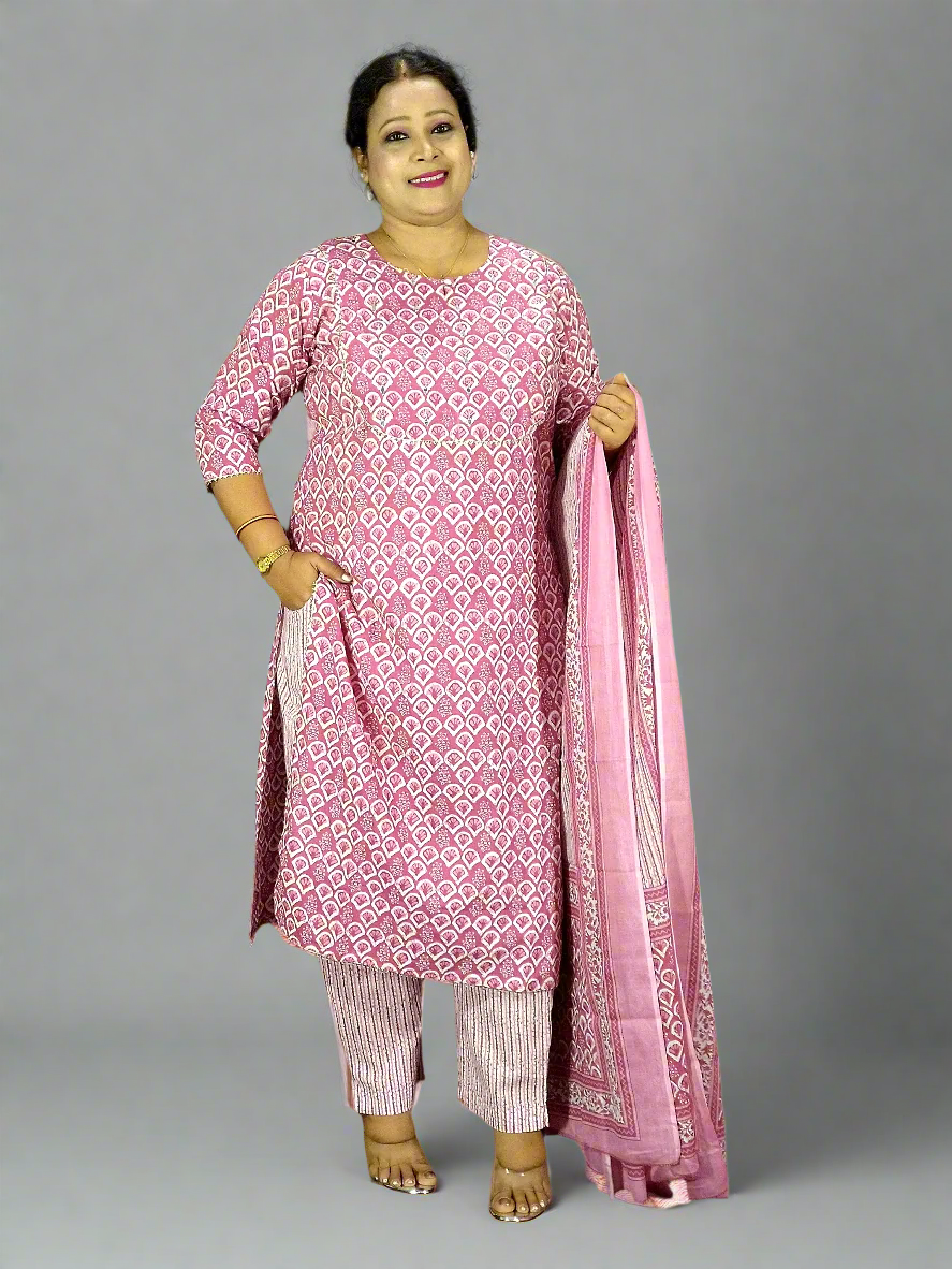 Devina Three Piece Straight Cut Kurti Set