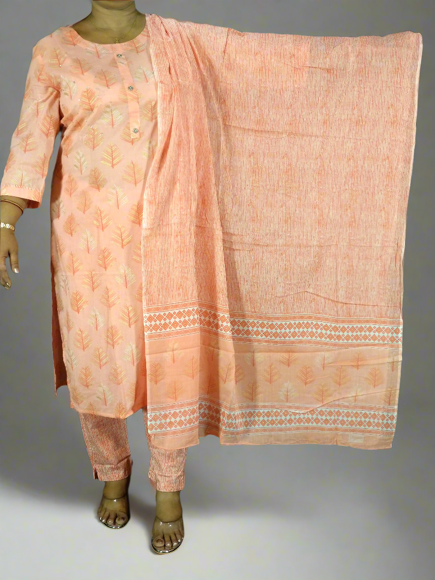 Jhanvi Three Piece Straight Cut Kurti Set