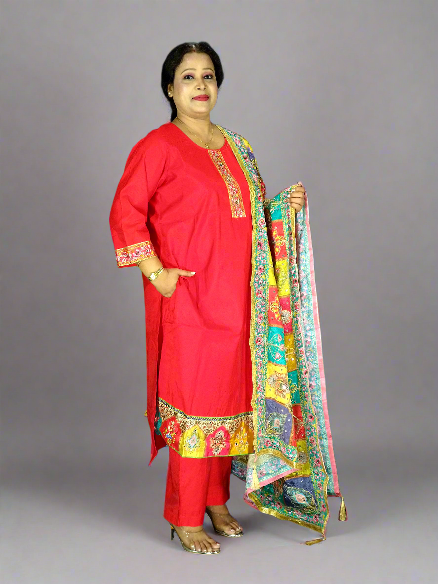 Devina Three Piece Straight Cut Kurti Set