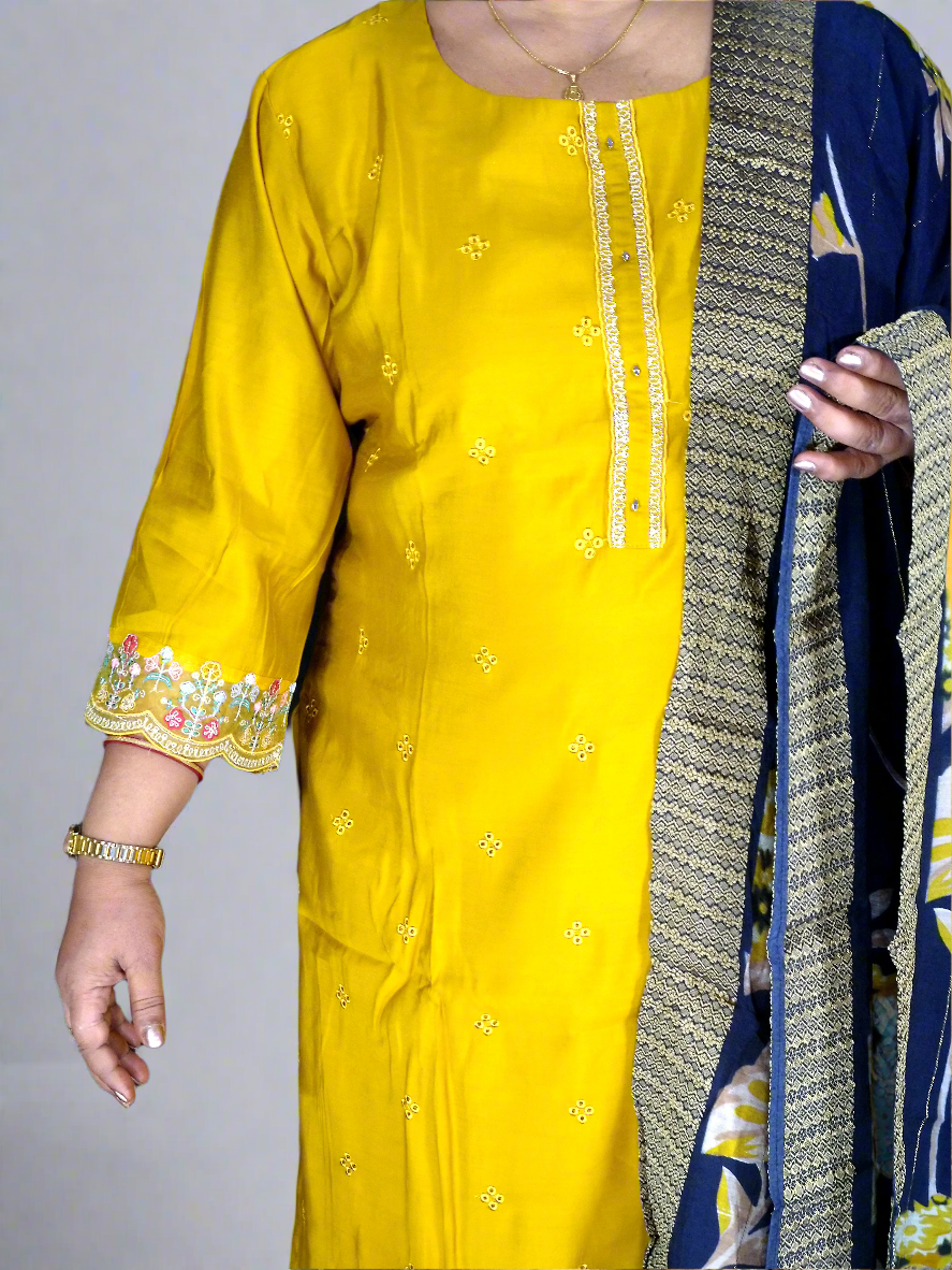 Harini Three Piece Straight Cut Kurti Set