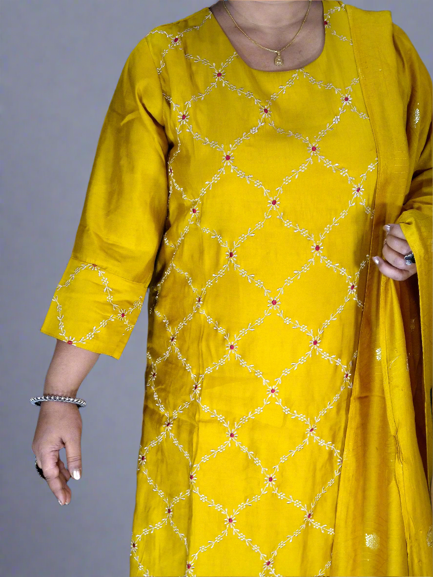 Harini Three Piece Straight Cut Kurti Set