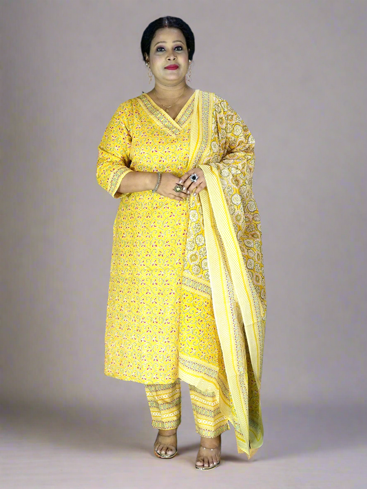 Harini Three Piece Straight Cut Kurti Set