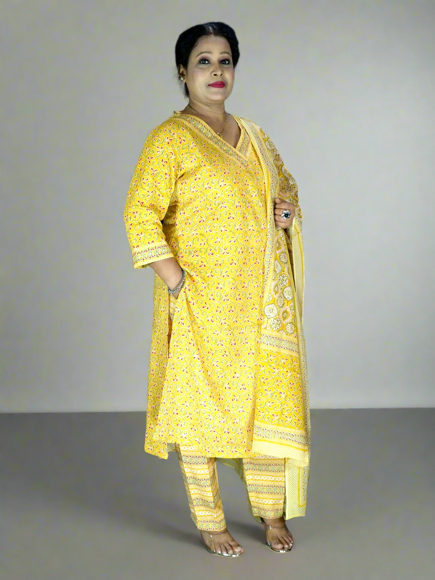 Harini Three Piece Straight Cut Kurti Set