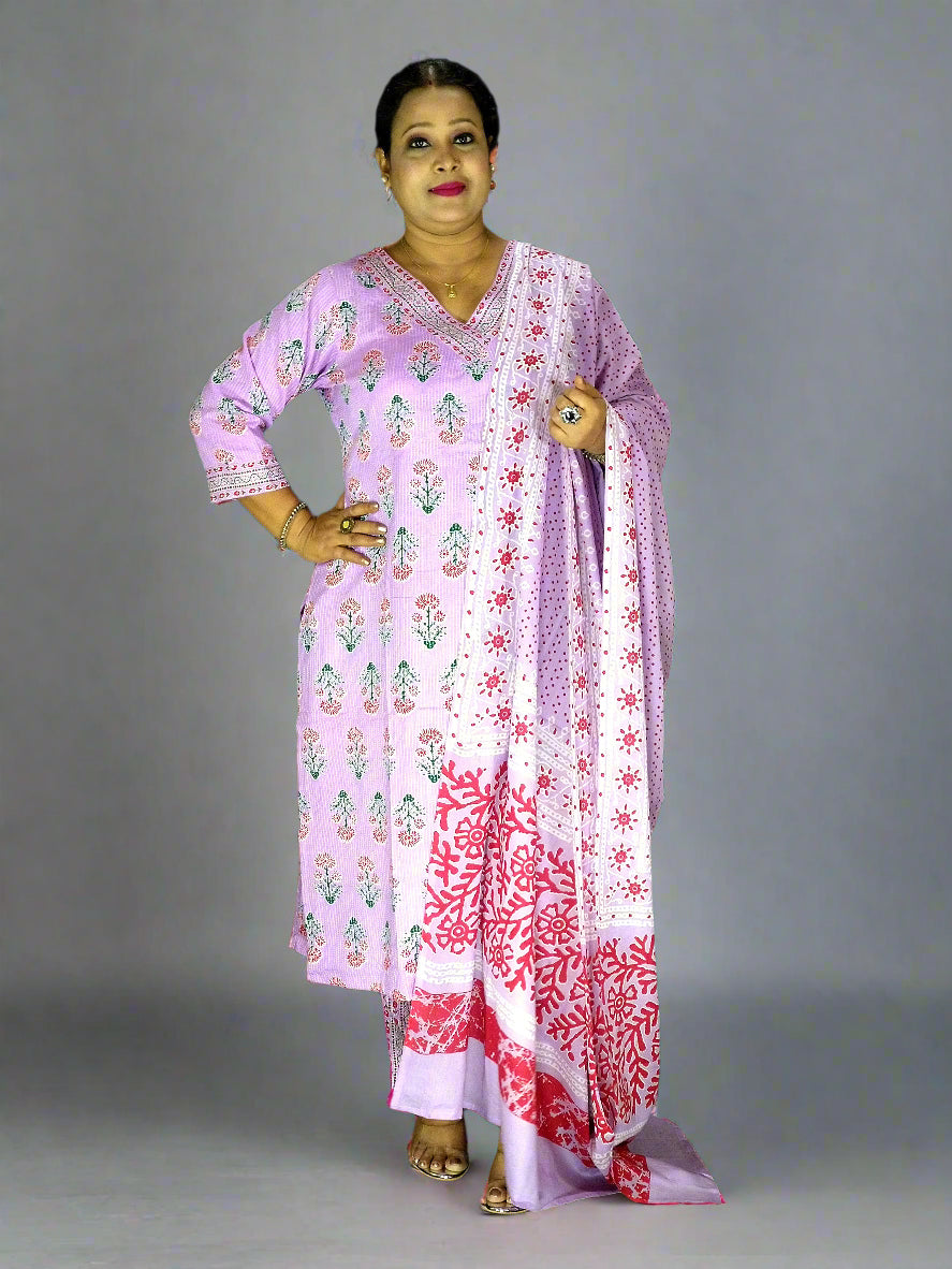 Madhura Three Piece Straight Cut Kurti Set