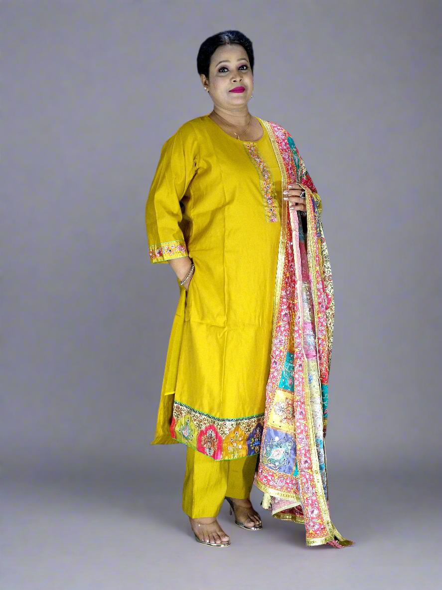 Harini Three Piece Straight Cut Kurti Set