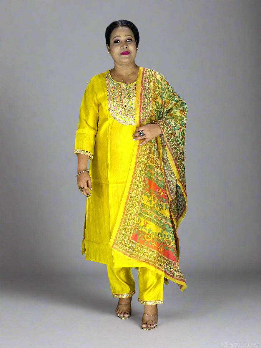 Taraana Three Piece Straight Cut Kurti Set